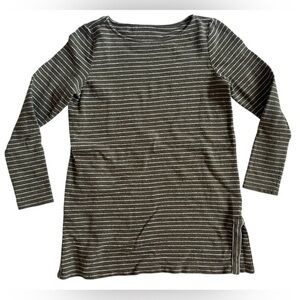 J. Jill green and White Striped sweater Tunic